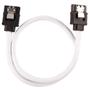CORSAIR Premium Sleeved SATA Data Cable Set with Straight Connectors_ White_ 30cm (CC-8900249)