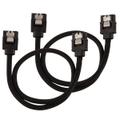 CORSAIR Premium Sleeved SATA Data Cable Set with Straight Connectors_ Black_ 30cm