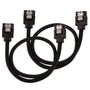 CORSAIR Premium Sleeved SATA Data Cable Set with Straight Connectors_ Black_ 30cm