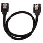 CORSAIR Premium Sleeved SATA Data Cable Set with Straight Connectors_ Black_ 30cm (CC-8900248)