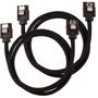 CORSAIR Premium Sleeved SATA Data Cable Set with Straight Connectors_ Black_ 60cm