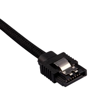 CORSAIR Premium Sleeved SATA Data Cable Set with Straight Connectors_ Black_ 60cm (CC-8900252)