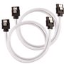 CORSAIR Premium Sleeved SATA Data Cable Set with Straight Connectors_ White_ 60cm