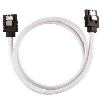 CORSAIR Premium Sleeved SATA Data Cable Set with Straight Connectors_ White_ 60cm (CC-8900253)