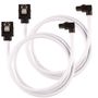 CORSAIR Premium Sleeved SATA Data Cable Set with 90_ Connectors_ White_ 60cm
