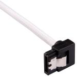 CORSAIR Premium Sleeved SATA Data Cable Set with 90_ Connectors_ White_ 60cm (CC-8900283)