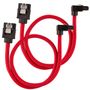 CORSAIR Premium Sleeved SATA Data Cable Set with 90_ Connectors_ Red_ 30cm