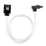 CORSAIR Premium Sleeved SATA Data Cable Set with 90_ Connectors_ White_ 30cm (CC-8900279)