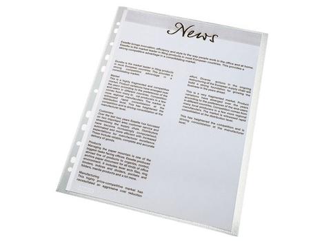 ESSELTE Ficka PP A4 105my  klar präglad 100 st  (23743)