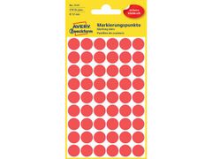 AVERY Etiket Avery rød Ø12mm 3141 270stk/pak