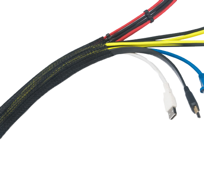AKASA Black braided cable sleeve wrap, 2m (AK-TK-03BK)