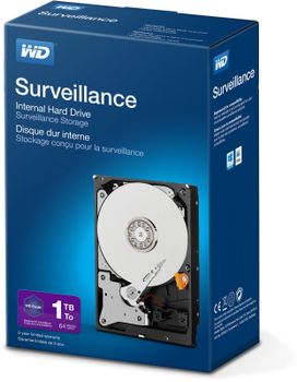 WESTERN DIGITAL WD Surveillance Storage 1TB internal Retail Kit WD Purple WD10PURX 1TB SATA 6Gb/s CE HDD 3,5inch IntelliPower 64MB Cache 24x7 (WDBGKN0010HNC-ERSN)