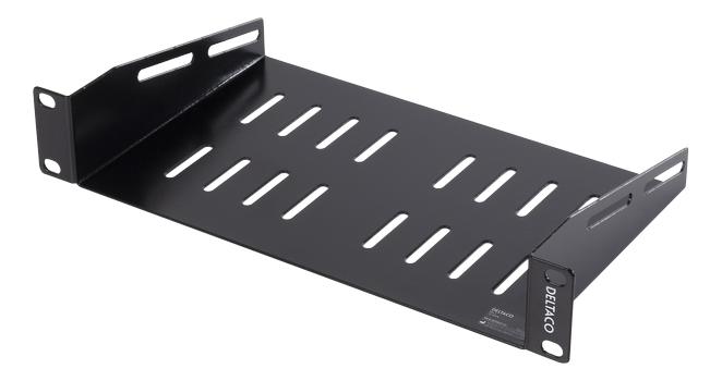 DELTACO TOTEN, 10" fixed shelf, 1U, 136mm deep, black (10-33hyl)