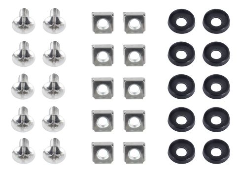 DELTACO M6 screw kit, star and groove, washers / screws / nuts 10-pack (19-M611)