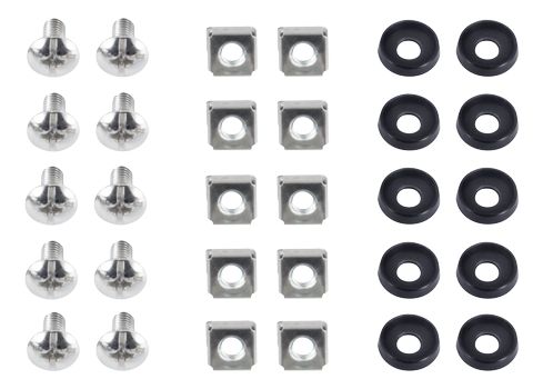 DELTACO M6 screw kit, star and groove, washers / screws / nuts 10-pack (19-M611 $DEL)