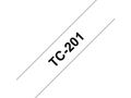 P-TOUCH Tape BROTHER TC201 12mmx7,7m sort/hvit