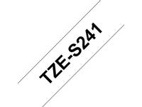 BROTHER TZS 18mm sort på hvid ex. klæb (TZES241)