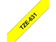 TZ 12mm sort på gul