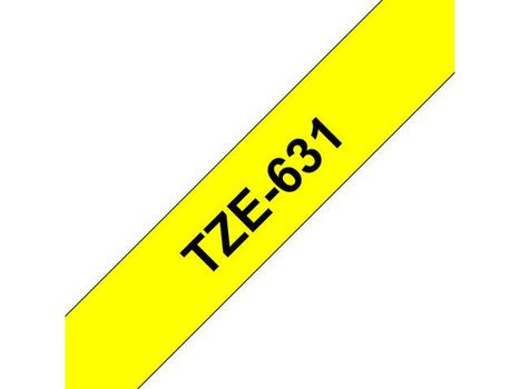 BROTHER Brother TZe631 Sort tekst / Gul tape 12 mm x 8 m tape - Original (TZe631)