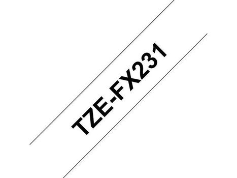 Brother merketape – sort på hvit fleksibel ID, 12 mm bred (TZeFX231)