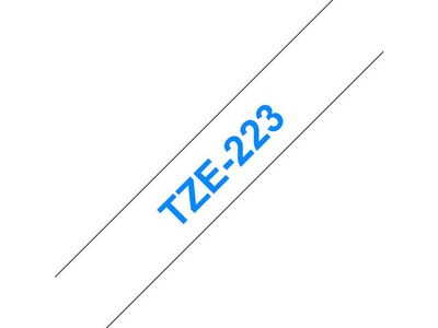 BROTHER TZ  9mm blå på hvid (TZE223)