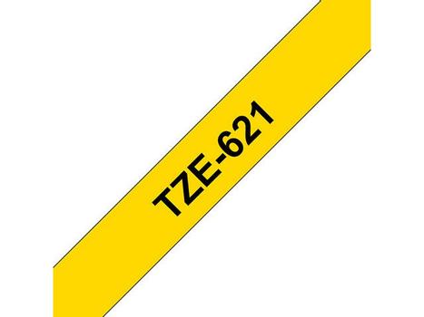 BROTHER 9MM Black On Yellow Tape (TZE621)