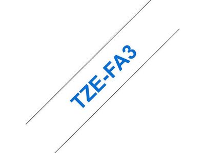 BROTHER 12MM Blue On White Fabric Tape (TZEFA3)