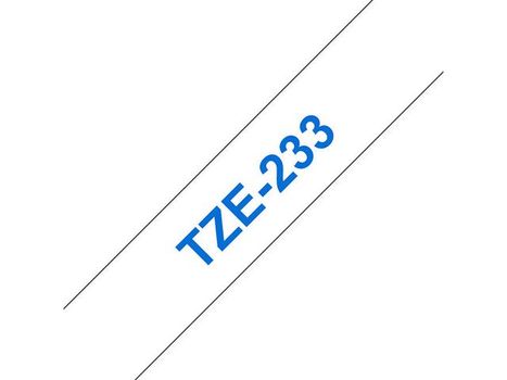 BROTHER Blue On White Label Tape 12mm x 8m - TZE233 (TZE233)