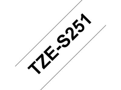 BROTHER TZS 24mm sort på hvid ex. klæb (TZES251)