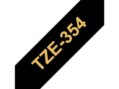 BROTHER TZ 24mm guld på sort (TZE354)