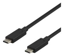Deltaco USB-kabel - USB-C (hann) til USB-C (hann) - USB 3.1 Gen 2 - 25 cm - svart