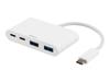 DELTACO USB 3.1 typ-C till 2x typ-C och 2x typ-A adapter, 5Gbps, vit