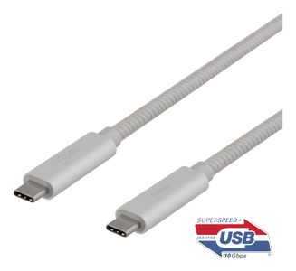 DELTACO USBC 3.1 GEN2 10Gbps/ 5A/ E-marker 0,5m Silver (USBC-1416M)