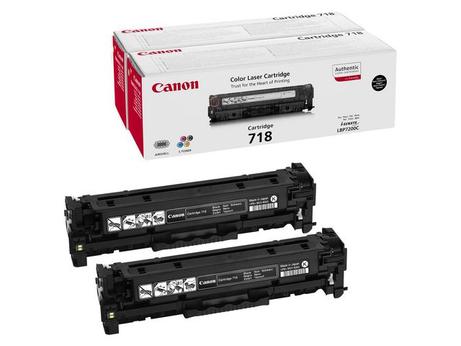 Canon 718 Black - 2-pack - svart - original - tonerpatron (2662B005)