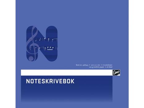 EMO Noteskrivebok EMO 20x21cm 16blad6 linjer (3250)