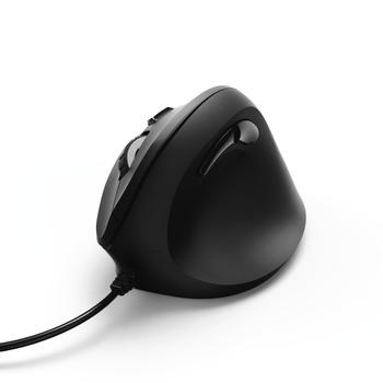 HAMA Vertical Ergonomic - Vertical mouse - ergonomisk - højrehåndet - optisk - 6 knapper - kabling - USB - sort (182698)