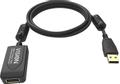 VISION 5 m USB 2.0 extension cable - ferrite cores - 480 mbps - over 65 percent coverage braided shield - USB A (f) to USB A (m) - outer diameter 4.5 mm - 28+24 awg - black