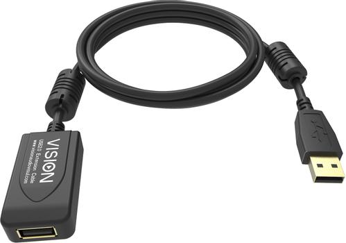 VISION 5m Black USB 2.0 extension cable (TC 5MUSBEXT+/BL)
