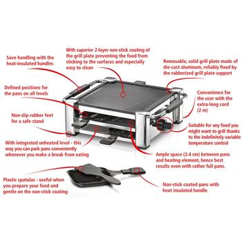 ROMMELSBACHER Romm Raclette RCC 1000 Fashion 1000W sr (RCC 1000)