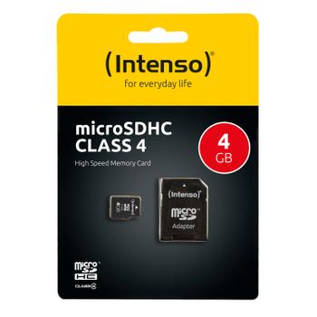 INTENSO microSD 4GB 5/21 Class 4 +Adapter (3403450)