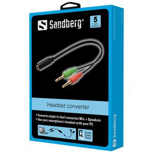 SANDBERG Headset converter(mobile) > PC (508-67)