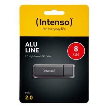 INTENSO FD 008GB Alu Line / 28R/6,5W / anthrazit (3521461)