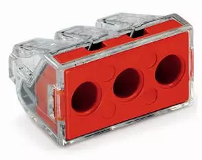 WAGO Serie 773-173 - 3-Leiter-Klemme (50 Stück) transparent,  Deckel rot (773-173)