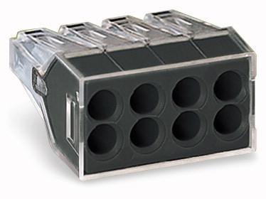 WAGO Serie 773-108 - 8-Leiter-Klemme (50 Stück) transparent,  Deckel dunkelgrau (773-108)