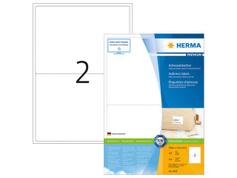 Herma Premium - Papir - matt - permanent selv-adhesiv - hvit - 199.6 x 143.5 mm 200 etikett(er) (100 ark x 2) laminerte adresseetiketter