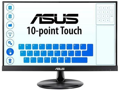 ASUS VT229H - LED-skærm - 21.5"" - touchscreen - 1920 x 1080 Full HD (1080p) - IPS - 250 cd/m² - 1000:1 - 5 ms - HDMI, VGA - højtalere - sort (90LM0490-B01170)
