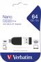 VERBATIM USB DRIVE 2.0 NANO 64GB STORE ´N´ STAY + OTG ADAPTER