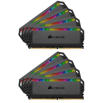 CORSAIR 128GB 8x16GB DDR4 3600MHz Dimm Unbuffered 18-19-19-39 XMP 2.0 DOMINATOR PLATINUM RGB Black Heatspreaders RGB LED 1.35V (CMT128GX4M8X3600C18)