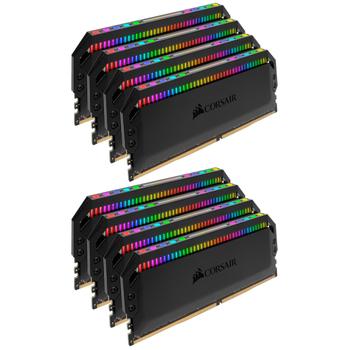 CORSAIR Dom Pla 128GB DDR4 RGB 3200MHz, 8x288, 1.35V, Black (CMT128GX4M8C3200C16)