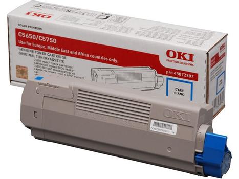 OKI TONER CARTRIDGE CYAN F/ C5650/ 5750   2K P (43872307)